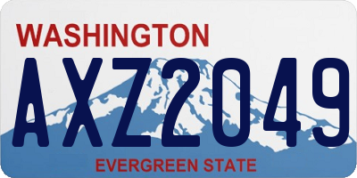 WA license plate AXZ2049
