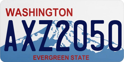 WA license plate AXZ2050