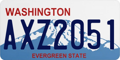 WA license plate AXZ2051