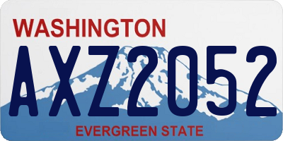 WA license plate AXZ2052
