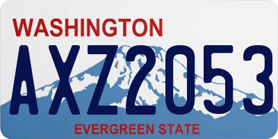 WA license plate AXZ2053
