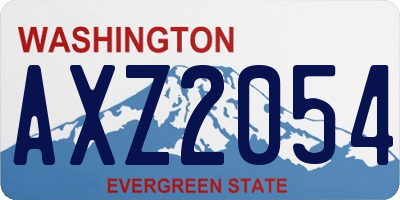 WA license plate AXZ2054