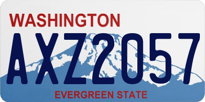 WA license plate AXZ2057