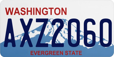 WA license plate AXZ2060
