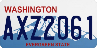 WA license plate AXZ2061