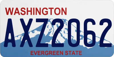 WA license plate AXZ2062