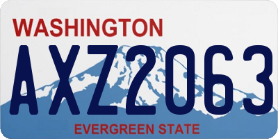 WA license plate AXZ2063