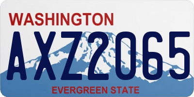 WA license plate AXZ2065
