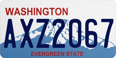 WA license plate AXZ2067