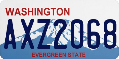 WA license plate AXZ2068