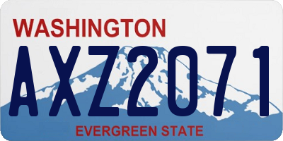 WA license plate AXZ2071