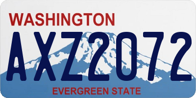 WA license plate AXZ2072