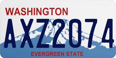 WA license plate AXZ2074