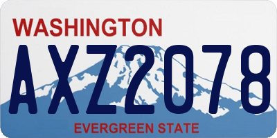 WA license plate AXZ2078