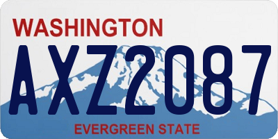 WA license plate AXZ2087