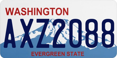 WA license plate AXZ2088