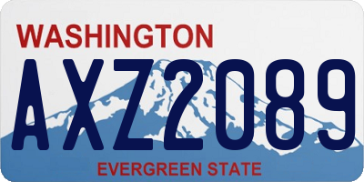 WA license plate AXZ2089