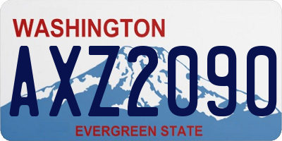 WA license plate AXZ2090