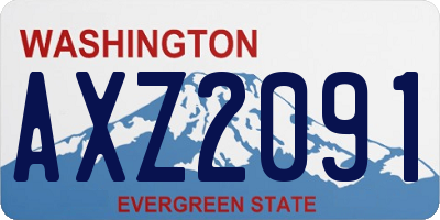 WA license plate AXZ2091