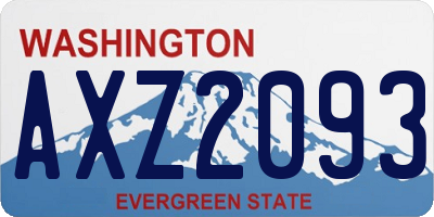 WA license plate AXZ2093