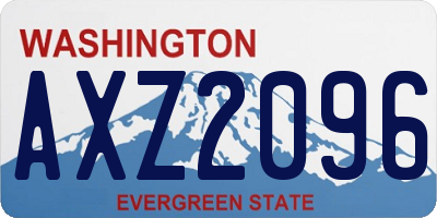 WA license plate AXZ2096