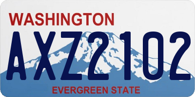 WA license plate AXZ2102