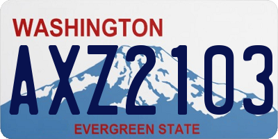 WA license plate AXZ2103