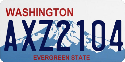 WA license plate AXZ2104