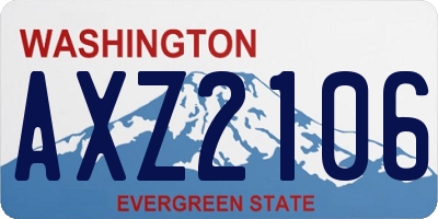 WA license plate AXZ2106