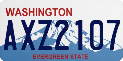 WA license plate AXZ2107