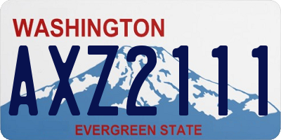 WA license plate AXZ2111