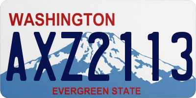 WA license plate AXZ2113