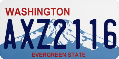 WA license plate AXZ2116