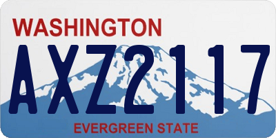 WA license plate AXZ2117