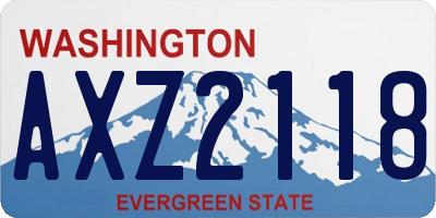 WA license plate AXZ2118