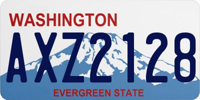 WA license plate AXZ2128