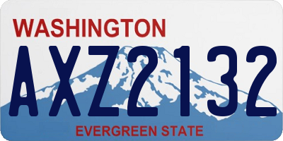 WA license plate AXZ2132