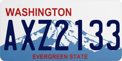 WA license plate AXZ2133