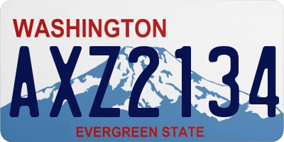 WA license plate AXZ2134