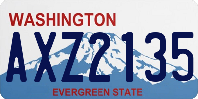 WA license plate AXZ2135