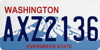 WA license plate AXZ2136