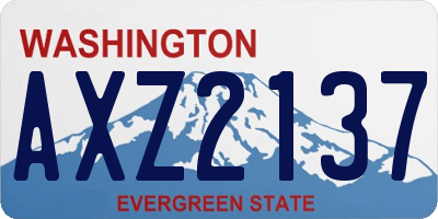 WA license plate AXZ2137