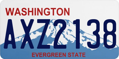 WA license plate AXZ2138