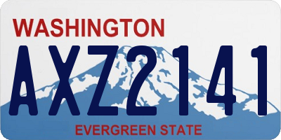 WA license plate AXZ2141