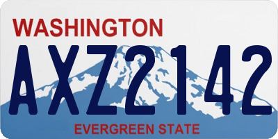 WA license plate AXZ2142