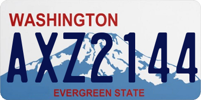 WA license plate AXZ2144