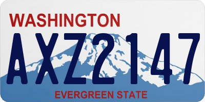WA license plate AXZ2147