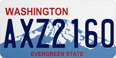 WA license plate AXZ2160