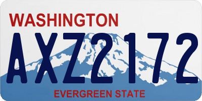 WA license plate AXZ2172