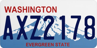 WA license plate AXZ2178